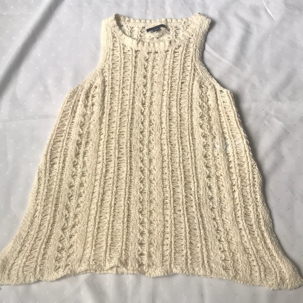 Vintage American Eagle Crochet High Neck Tank Top
